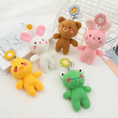 Fashion Cute Bear Rabbit Plush Cartoon Animal Bag Pendant Doll Key Ring's discount tags