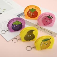 New Vegetable and Fruit Cute Coin Purse Laser Transparent Storage Bag Student Mini Wallet