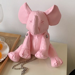 Bolsa para teléfono móvil con cadena de mensajero pequeña muñeca con forma de elefante de dibujos animados a la moda