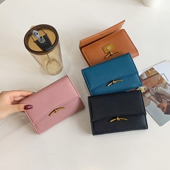 Fashion New Short Wallet Summer New Multiple Card Slots Buckle Bag Simple Clutch