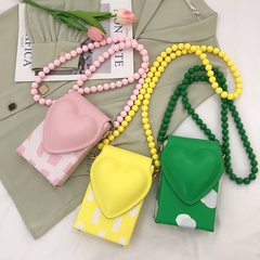 Fashion Candy Color Acrylic Beads Portable Shoulder Messenger Chain Phone Bag