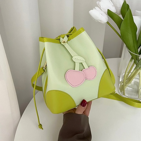 Fashion New Summer Simplicity Bucket Contrast Color Candy Color Casual Soft Leather Messenger Bag's discount tags