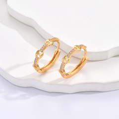 Fashion Simple Geometric Copper gold plated
inlaid Zircon Earrings