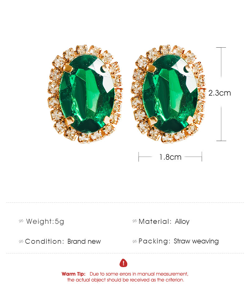 Fashion New Green Crystal Flowers Female ZirconEmbedded Alloy Earringspicture2