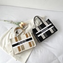 Commuter HandCarrying Canvas Large Capacity Striped HandHeld Tote Womens Bagpicture7