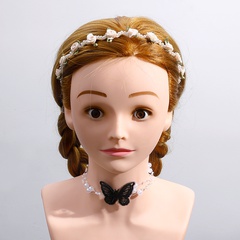 Femmes Mode Doux Fleurs Papillon Synthétiques Cheveux Accessoires Perlé Perle artificielle Bande De Cheveux 1 ensemble