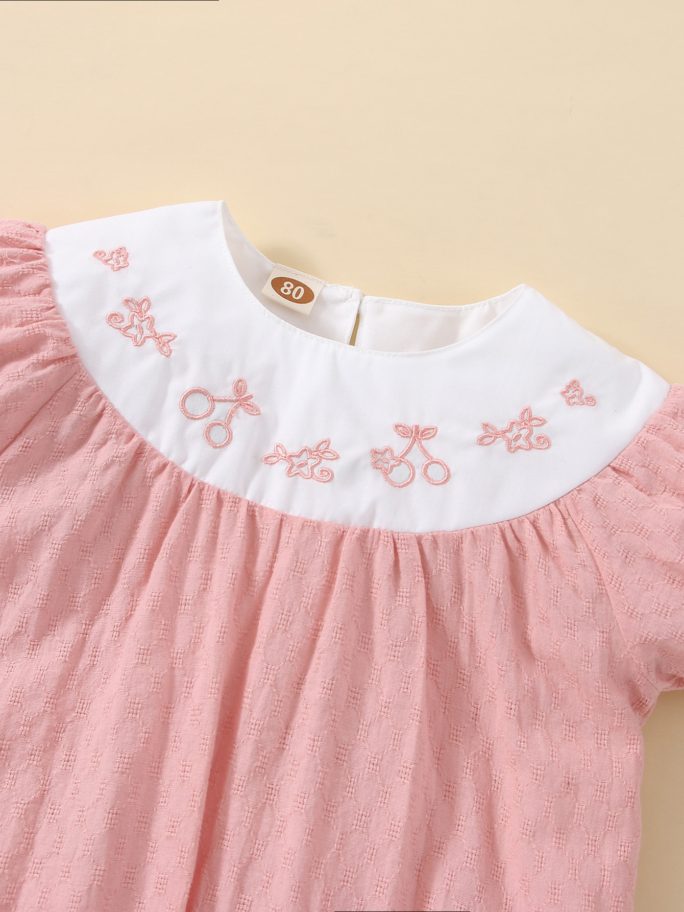 2022 sommer kinder Kleidung Rosa Bestickt Baby Dreieck Overall Romperpicture4