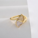 Fashion Simple Bracelet Copper Plating 18K Gold Zircon Geometric Open Ring Femalepicture6