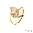 Fashion Simple Bracelet Copper Plating 18K Gold Zircon Geometric Open Ring Femalepicture7