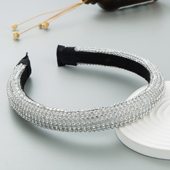 Moda brillante diamante de imitación barroca diadema femenina bordes finos esponja accesorios para el cabello