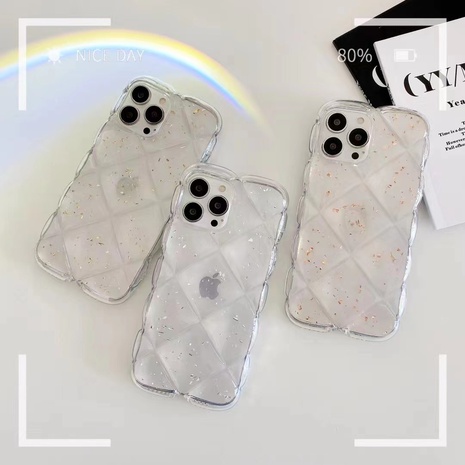 fashion rhombus transparent Epoxy Glitter Iphone 13pro max Phone Case's discount tags