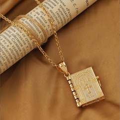 Fashion Bible Pendant Cross Necklace Alloy Pendant Chain Women