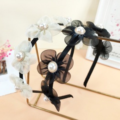 Mode Retro Helle Seide Garn Blume Einfache Perle Blütenblatt Haarnadel Stirnband