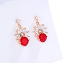 Fashion Shining Ornament Copper Electroplated 18K Gold Inlaid Zircon Flower Earringspicture7