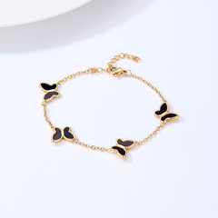 Fashion Simple Stainless Steel Electroplated 18K Gold Butterfly Bracelet