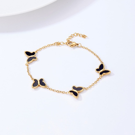 Fashion Simple Stainless Steel Electroplated 18K Gold Butterfly Bracelet's discount tags