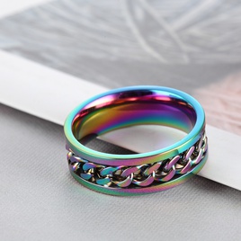 TitaniumStainless Steel Fashion Geometric Ring  8MM steel color 6 NHTP00358MMsteelcolor6picture60