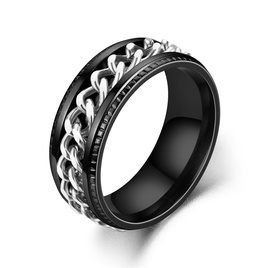 TitaniumStainless Steel Fashion Geometric Ring  8MM steel color 6 NHTP00358MMsteelcolor6picture107