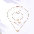 Fashion Simple Stainless Steel Electroplated 18K Gold Butterfly Studs Bracelet Necklace 3Piece Setpicture6