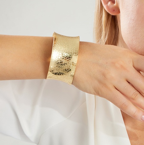 Fashion Retro Ethnic Ornament Copper Plating 18K Gold Concave Vortex Large Bracelet's discount tags