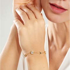 Fashionable Simple Stainless Steel Electroplated 18K Golden Bracelet