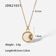 Mode Edelstahl 18K Gold berzogene runde Wei Shell Mond Halskettepicture13