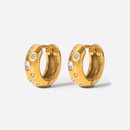 2022 neue Stil Wei Zirkonia Edelstahl 18K Gold berzogene RingFrmigen Ohrringepicture10