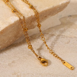 simple stainless steel 18K Gold Plated Bead DoubleLayer Chain Braceletpicture9