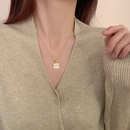 simple 18K Gold Plated Stainless Steel HeartShaped Square White Shell Necklacepicture11