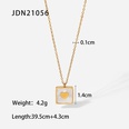 simple 18K Gold Plated Stainless Steel HeartShaped Square White Shell Necklacepicture12