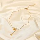 Retro Stil 18K Gold berzogene Edelstahl YGeformt Perle Anhnger Halskettepicture10