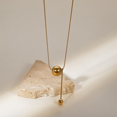 Retro Stil 18K Gold Überzogene Edelstahl Y-Geformt Perle Anhänger Halskette
