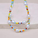 Pastoralen Stil Bunte Kleine ReisFrmigen Perlen Halskette Geformt String Perle Halskettepicture3