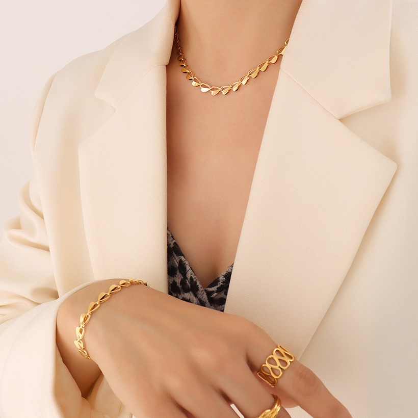Bijoux Fantaisie Parures Bijoux | Mode Petite Taille Creux Coeur Collier Bracelet Ensemble De Bijoux - MT25488