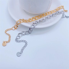 Fashion New Titanium Steel 18K Gold Plating Thick chain Bracelet