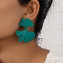 New Style Spray Paint Green Ginkgo Leaf Earringspicture12