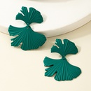 New Style Spray Paint Green Ginkgo Leaf Earringspicture9