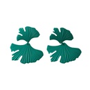 New Style Spray Paint Green Ginkgo Leaf Earringspicture10