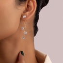 Simple style Geometric Zircon long Tassel alloy Earringspicture12