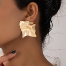 Einfache Stil geometrische platz Falten Goldenen anhnger Ohrringepicture11