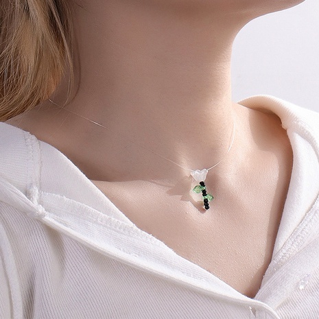 Mode Frische Kreative Harz Blume Geformt Perle Halskette's discount tags
