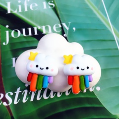 Creative Cute Cloud Rainbow Cartoon pendant resin Earrings