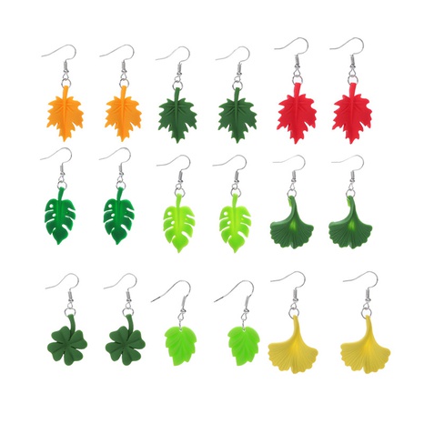 2022 Vintage Leaf Ginkgo shape Resin pendant Earrings's discount tags
