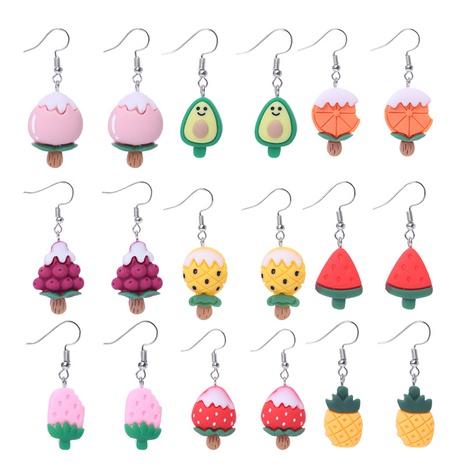 Cute Fruit Avocado Cartoon Ice Candy pendant Earrings's discount tags