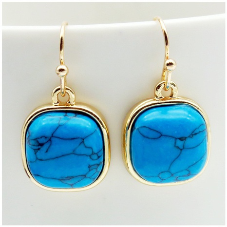 Fashion 14K Gold Plating Blue Turquoise pendant Alloy Earrings's discount tags