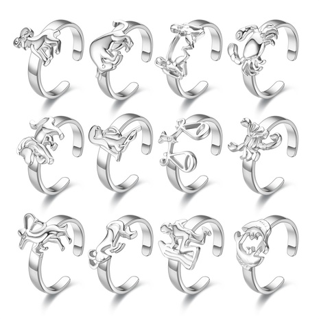 2022 New Twelve Constellations stainless steel Open Ring's discount tags