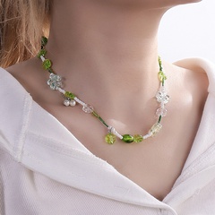 Mode Kreative Harz Blume Geformt Micro Glas Perle Perle Halskette