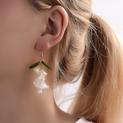 Mode Kreative Harz Geometrische Blume Glas Perle Ohrring