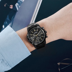 Men's Casual Fashion Outdoor Three-Eye Watch Steel Belt Quartz Watch