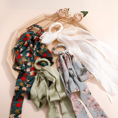2022 nueva bufanda de seda en forma de flor horquilla moda elegante lazo banda para el cabello tocado para mujeres